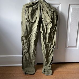 Free people button fly tie waist pants